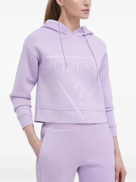 GUESS USA embossed hooded sweatshirt Purple V2YQ08K7UW2
