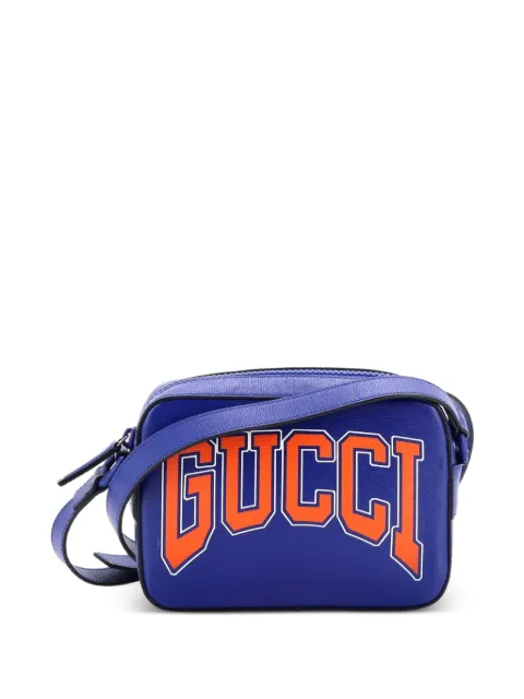 Gucci Pre-Owned NY Dragons Camera Crossbody Bag Printed Leather Small shoulder bag Blue UPCL7U8O2J7I3UFU