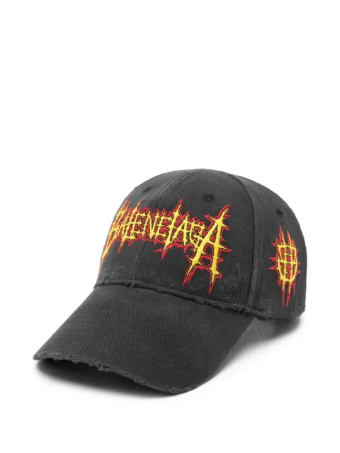 Balenciaga embroidery distressed baseball cap Black 869515410B2
