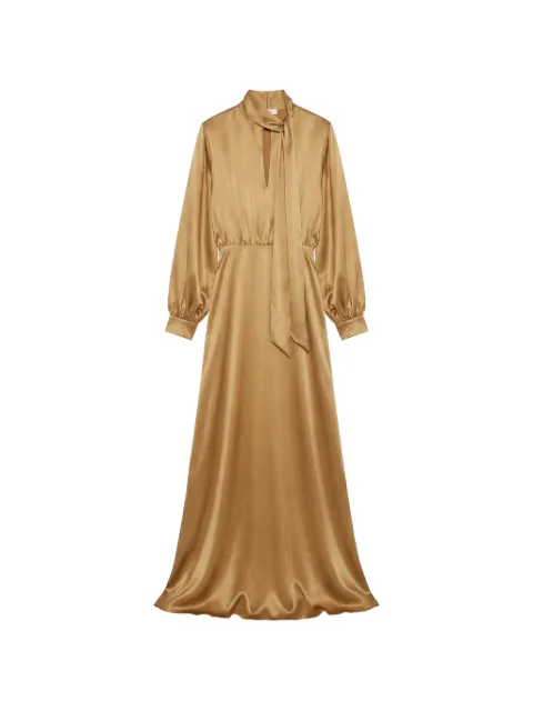 Danamé tie-neck long-sleeves maxi dress Yellow 626SS6650S