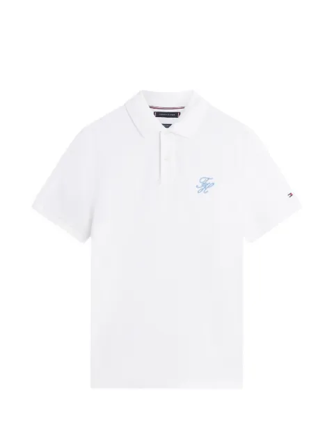 Tommy Hilfiger embroidered-logo polo shirt White MW0MW43046YBR
