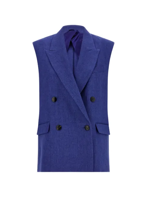 Max Mara Aia double-breasted peak-lapels waistcoat Blue 2616281012600
