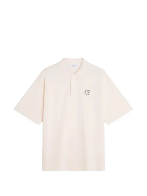 Maison Kitsuné embroidered polo shirt Neutrals PM00211KP0001