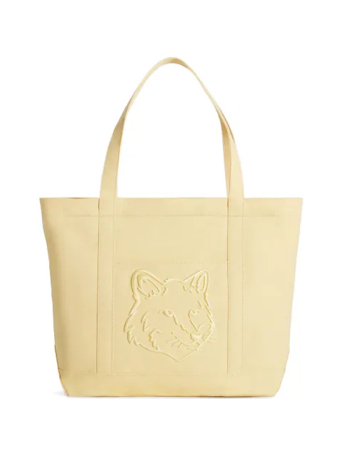 Maison Kitsuné large Fox Head tote bag Yellow LW05104WW0107