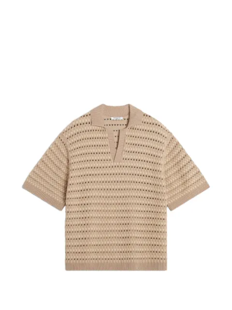 Maison Kitsuné open-knit polo shirt Neutrals QM00210KT1204