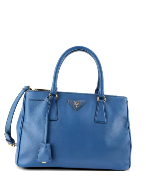 Prada Pre-Owned Double Zip Lux Saffiano Leather Small tote bag Blue K5U684P5QC0QV3B5