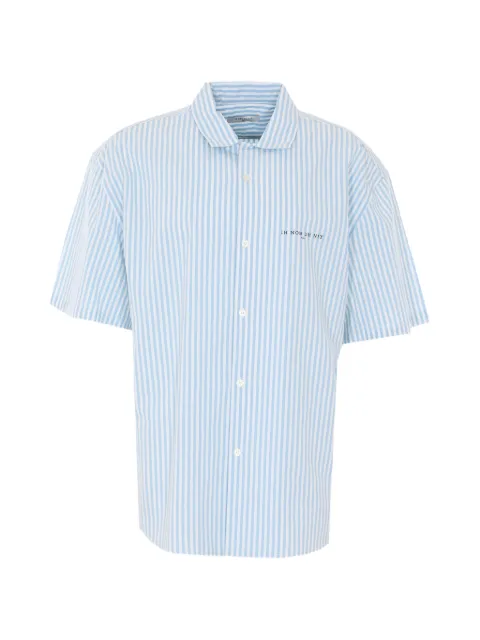 Ih Nom Uh Nit striped logo chest shirt Blue NUS26256537