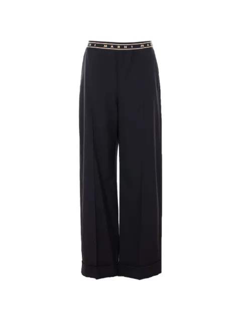 Marni elasticated logo-band trousers Black PAMA0633U0UTW839