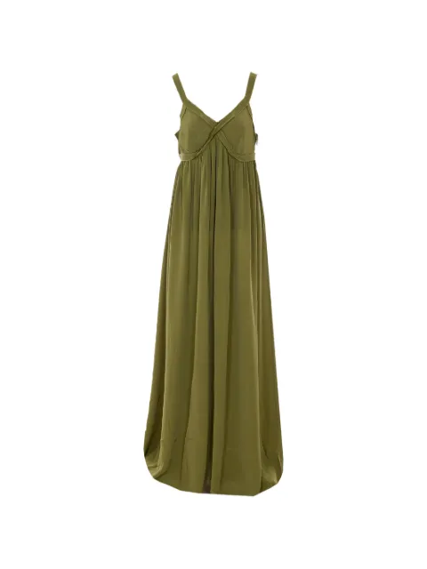 Essentiel Antwerp V-neck flared maxi dress Green JACOBEANOM24