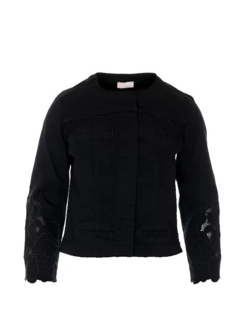 LIU JO embroidered crewneck jacket Black WA6262T367AP9254