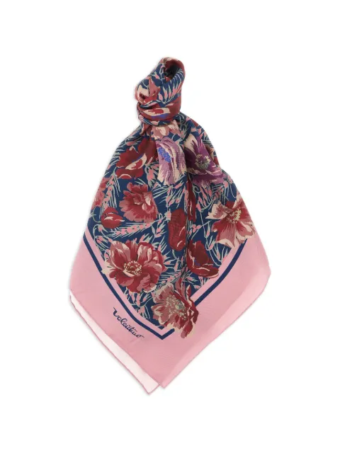 Valentino Garavani Après L'Hiver poppies silk scarf Blue WEI114ZEN