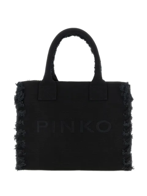 PINKO medium Beach fringed shopper tote bag Black 106673A3A4