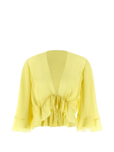 Alberta Ferretti drawstring ruffled blouse Yellow A023216170024