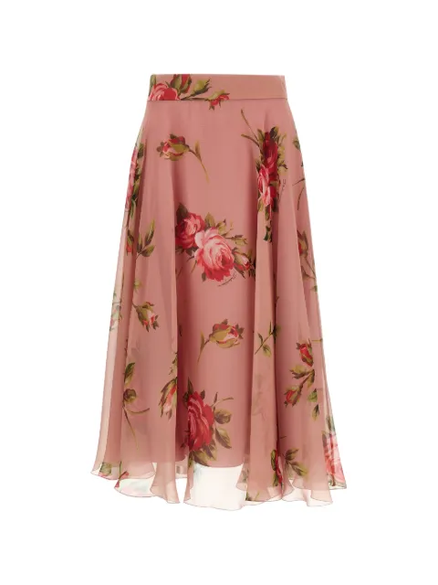 Dolce & Gabbana rose-print chiffon midi skirt Pink F4CSOTIS11F