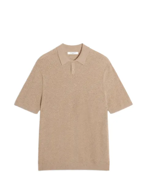 Maison Kitsuné textured-knit short-sleeve polo shirt Neutrals QM00206KT1191