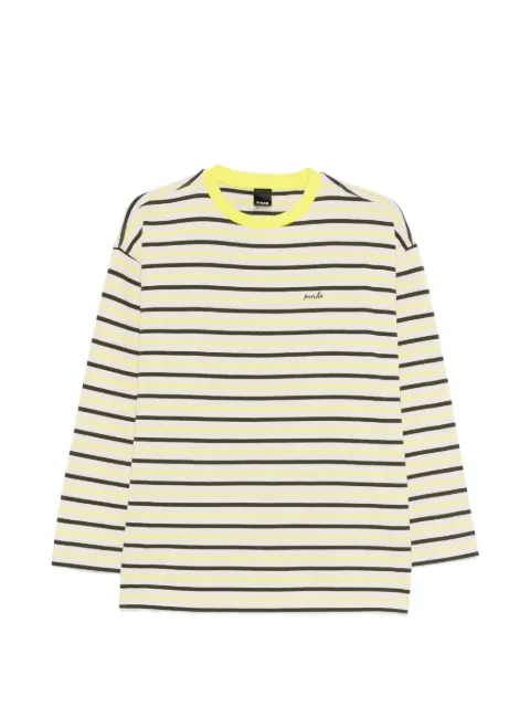 PINKO Striped top with PINKO embroidery Neutrals 107728A3ML