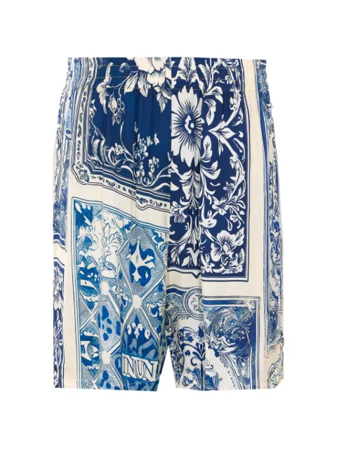 Ih Nom Uh Nit elasticated printed shorts Blue NUS26363A25