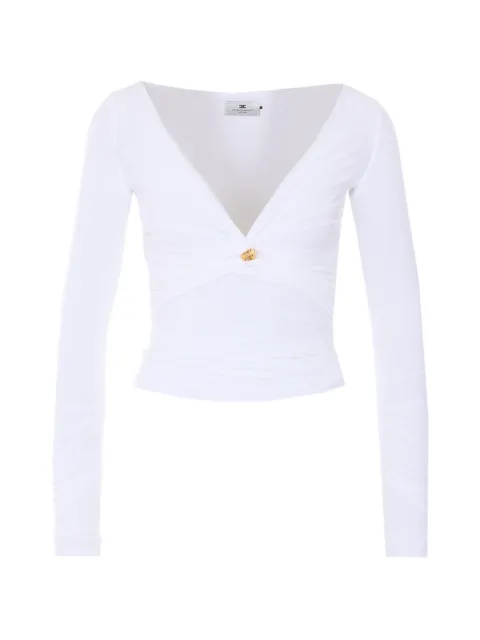Elisabetta Franchi jersey top with jewel detail White MD02962E2