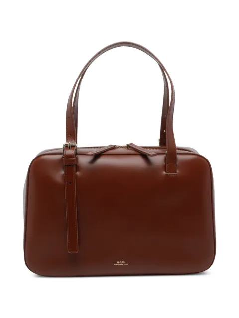 A.P.C. Virginnie Box zip shoulder bag Brown PXBMWF67017