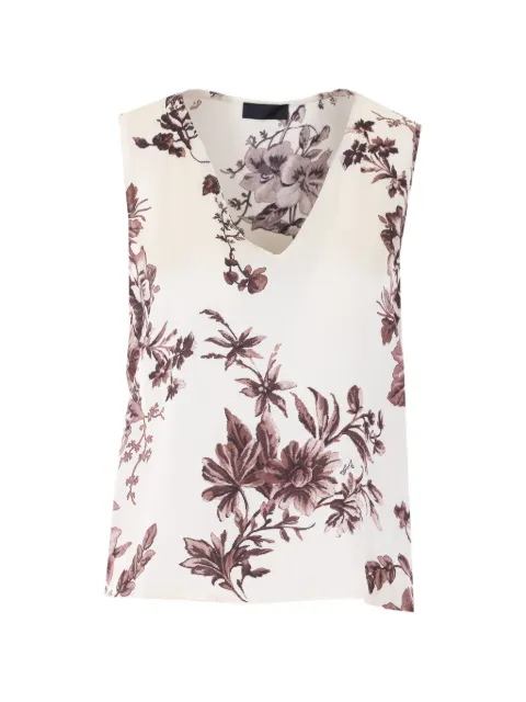 LIU JO V-neck floral-print top White CA6384TS061