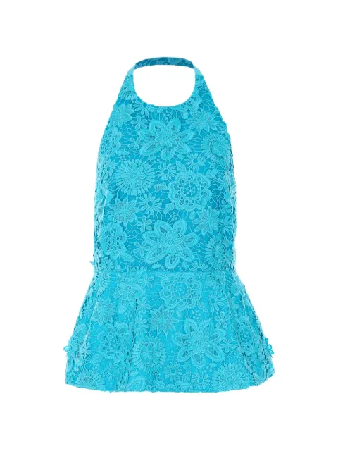 Essentiel Antwerp embroidered halter neck top Blue JAROTQP28