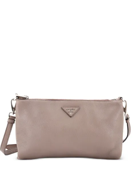 Prada Pre-Owned Flat Zip Vitello Daino Mini crossbody bag Grey IGL9MB2ASROMZ4SP