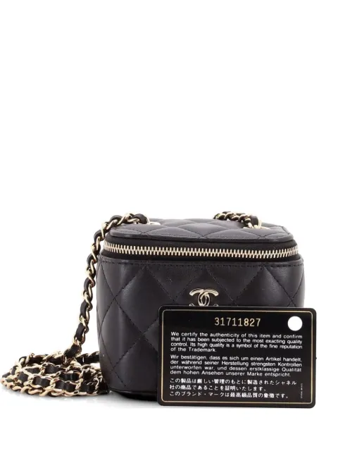 CHANEL Pre-Owned Classic Vanity Case with Chain Quilted Lambskin Mini crossbody bag Black 884M8CRPLGHHVT5N