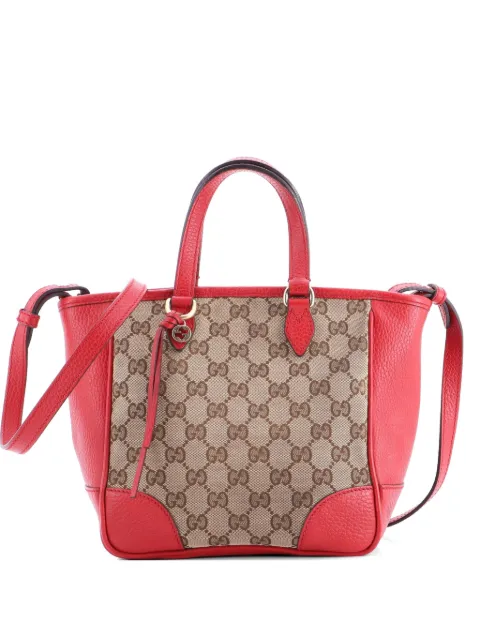 Gucci Pre-Owned Bree Convertible Tote GG Canvas with Leather Small crossbody bag Brown 6XEATYQIWP2VUUAN