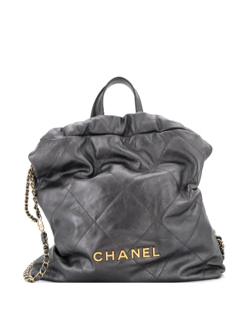 CHANEL Pre-Owned 22 Chain Quilted Calfskin Large backpack Grey G0C096HRKSJN0JVQ