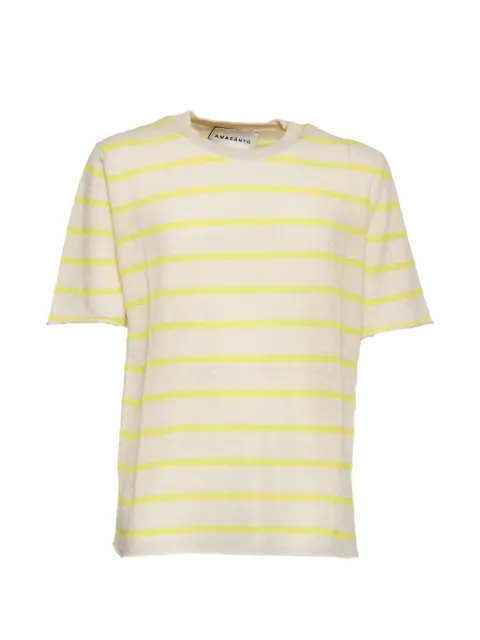 AMARANTO striped short-sleeve T-shirt Neutrals B9AB0028