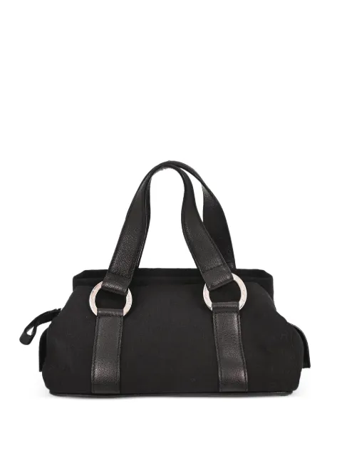 Bvlgari Pre-Owned 1990s logomania canvas handbag Black 135504