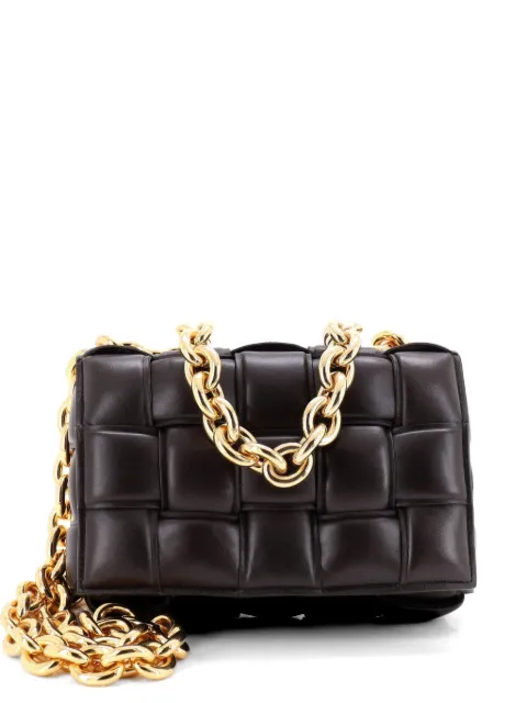 Bottega Veneta Pre-Owned Cassette Chain Padded Maxi Intrecciato Leather crossbody bag Brown 3DML7M35752YWNWH