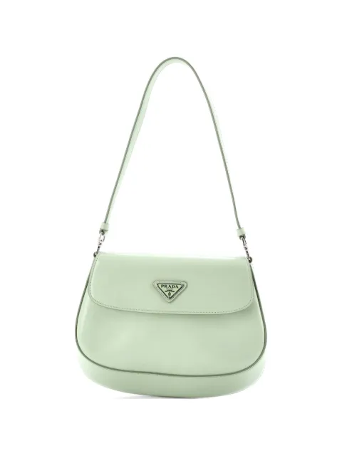 Prada Pre-Owned Cleo Flap Shoulder Bag Spazzolato Leather Small hobo bag Green EIMO5N83YG4DG7V6