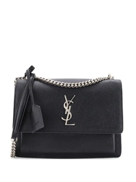 Saint Laurent Pre-Owned Sunset Leather Medium crossbody bag Black 07OS4FSPXIRTF5GK