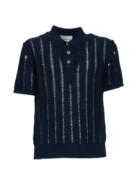 AMARANTO knitted polo Blue B9AB0036