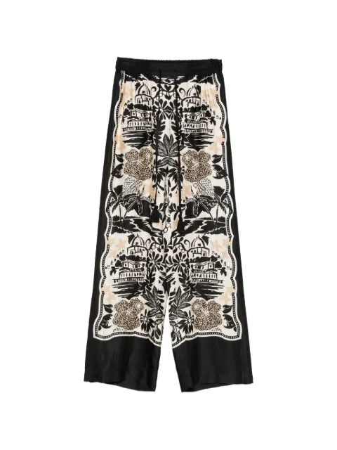 ERMANNO FIRENZE floral-print trousers Black D48EP081EC9