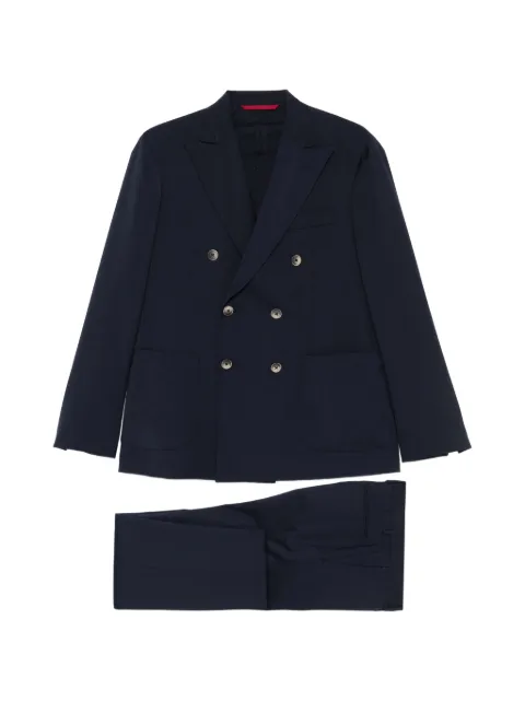VELA SHOP double-breasted peaked-lapel suit Blue A11890T4313