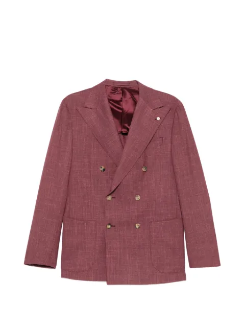 L.B.M. 1911 double-breasted peak-lapel blazer Red 261762266