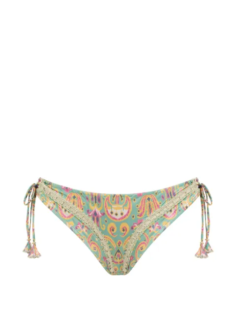 Del Maar print crochet bikini bottoms Green DM316