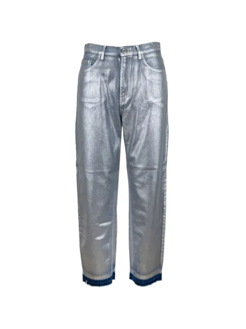 Elisabetta Franchi metallic-effect trousers Silver PJ48DA41E