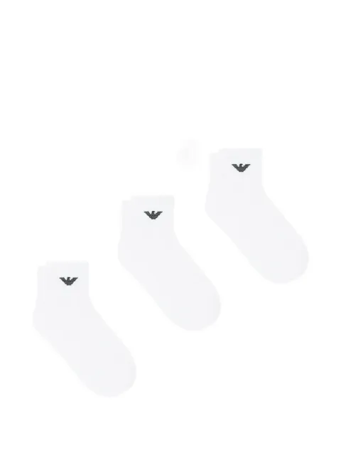 Emporio Armani logo-detail socks (set of three) White EM000551AF14499