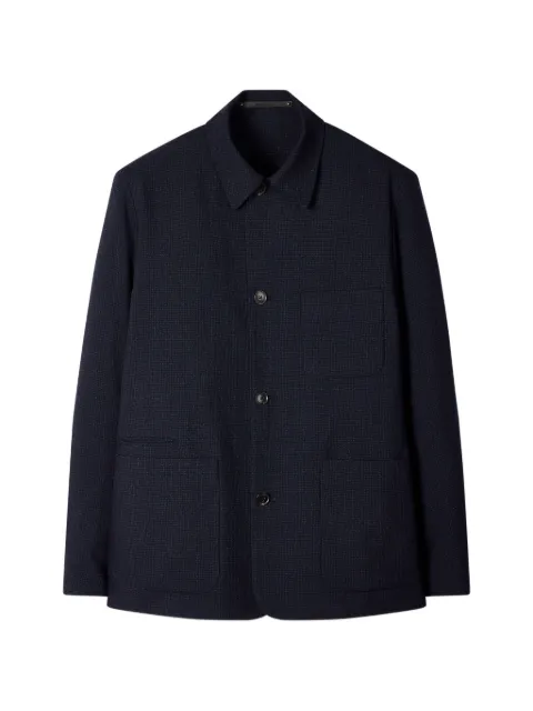 Paul Smith check two-ply button-down merino jacket Blue M1R017XV02930