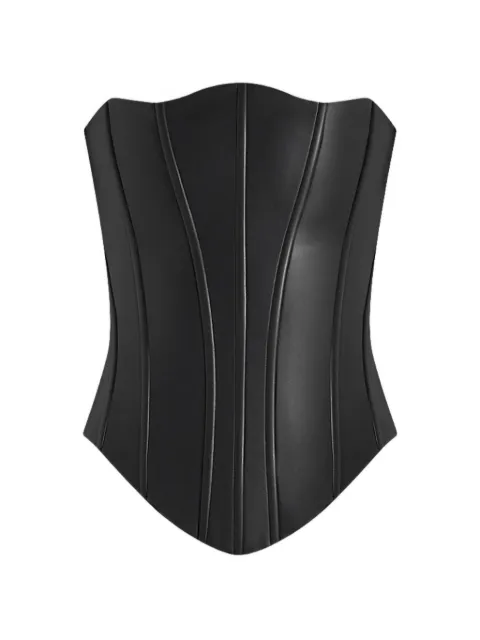Manière De Voir Scarlett leather lace up corset Black WMN4443