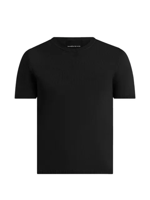 Manière De Voir TS010 in black luxe knitted T-shirt Black MAN3574