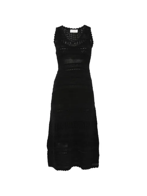 ERMANNO FIRENZE scalloped V-neck midi dress Black D48EQ026CSE51
