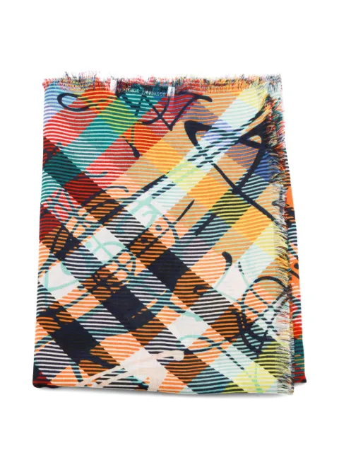 Vivienne Westwood plaid fringed scarf Orange 8103013JW01G7H401