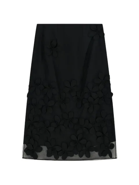 Liviana Conti floral appliquéd skirt Black L5WW64