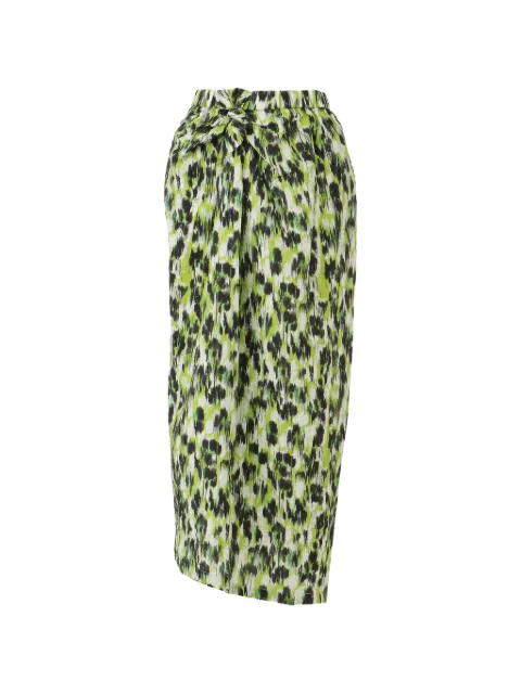 Christian Wijnants tie-waist printed midi skirt Green SAMIA8107