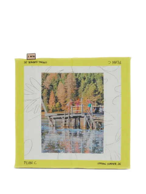 Plan C printed square scarf White FDCCH01SK7TC09500Y32