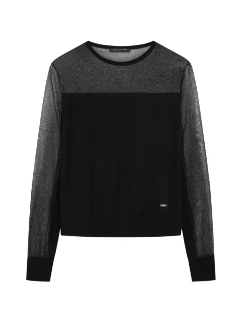 Armani Exchange see-through long-sleeve sweater Black XW000842AF13781